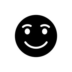 Cheerful face with raised eyebrows showing excitement and surprise