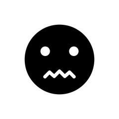 Confused face with zigzag mouth expressing anxiety and worry