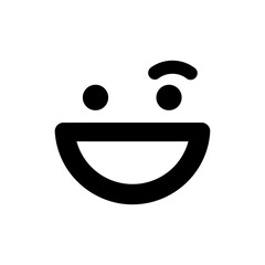 Cheerful grin with single raised brow showing playful confidence