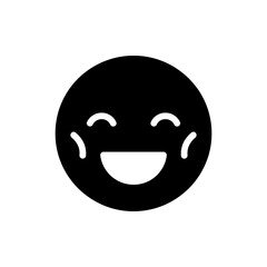 Fototapeta premium Cheerful person chuckling with creased cheeks and joyful smile