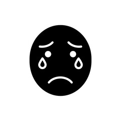 Broken Hearted Face with Tear Drops Showing Sadness