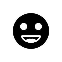 Bright Eyed Face with Cheerful Grin Expressing Happiness