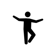 Person Balancing on Heels with Arms Extended Outward