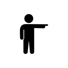 Character Pointing Right Direction Gesture Indicating