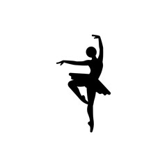 Character performing elegant ballet dance pose on stage