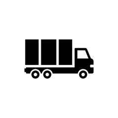 Cargo Delivery Truck Icon Loaded with Goods