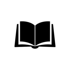 Open book with curved pages on surface