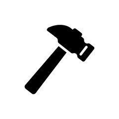 Square Head Hammer Icon with Long Handle