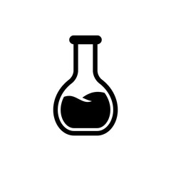 Flask icon with sloshing liquid symbolizing chemistry experiment