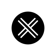 Cross mark made of diagonal lines