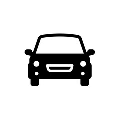 Car Front View with Lights Icon Representing Vehicle and Transportation