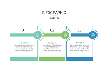 Business infographic template timeline with 3 element for presentation. Workflow, marketing, planning, timeline and annual report. Vector illustration.