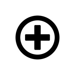Plus Icon Centered In A Circle Representing Addition Or New Item