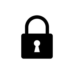 Lock with Keyhole Centered Icon Representing Traditional Security and Protection