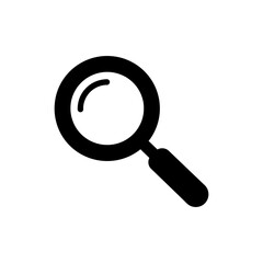 Magnifying Glass with Short Handle Icon Representing Search and Inspection