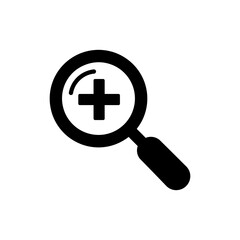 Magnifying Glass with Plus Icon Representing Zoom In and Search Function