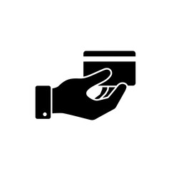 Hand Holding Card Icon Representing Payment or Identification