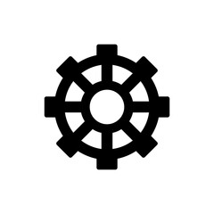 Obraz premium Six spoke gear icon representing mechanical engineering and settings