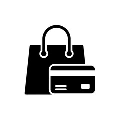 Shopping Icon with Cryptocurrency Card Payment Image
