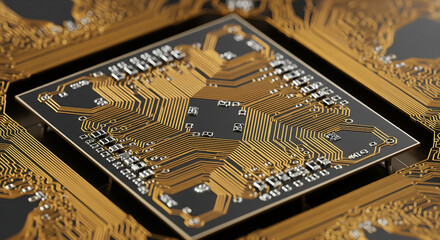 Technologie Gros Plan sur Cœur de Processeur Supraconducteur