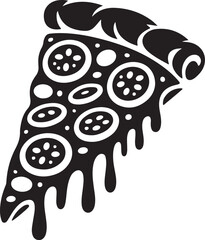 Pizza slice silhouettes icons vector set. Black silhouettes of Pizza slice. Delicious pizza slice silhouettes vector. Stylized pizza slices vector illustrations