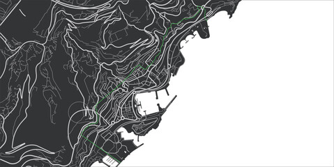 Layered editable vector illustration outline of Monaco.