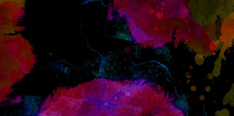Watercolor splash background. black multicolor spray paint backgrounds. Aquarelle dark texture. Beautiful abstract watercolor background with paint stains watercolor drop spots seamless print .	