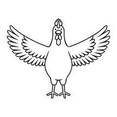 Obraz premium chicken line art icon vector illustration, rooster hen icon vector outline on white background