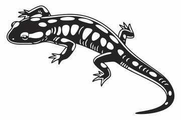 Naklejka premium tiger salamander sihouette black vector 