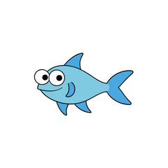 Obraz premium shark cartoon isolated on white
