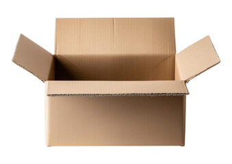 Open Cardboard Box isolated on png transparent background