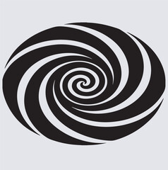 a black spiral swirl comic icon silhouette vector art illustration, abstract spiral swirl background