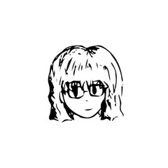 cartoon woman face sketch illustration