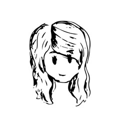 cartoon woman face sketch illustration