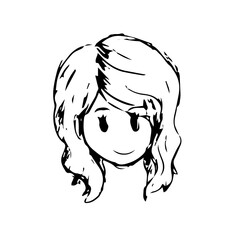 cartoon woman face sketch illustration