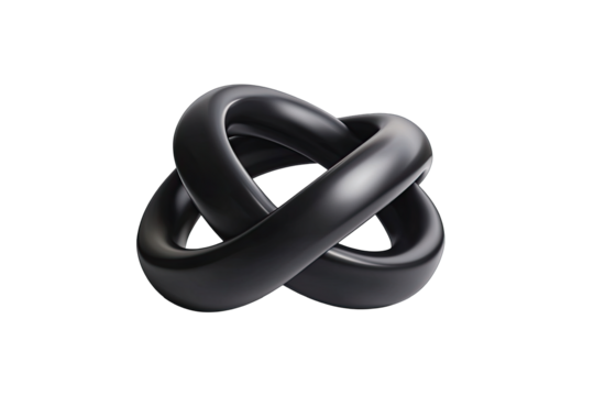 Two intertwined, dark rings