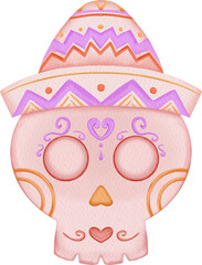 watercolor skull