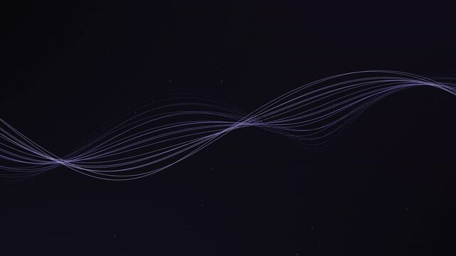 Abstract fiber wave flowing smoothly in dynamic motion. Futuristic light strands curve with energy flow. Seamless 4K 60FPS loop for VJ, tech presentations and digital backgrounds.