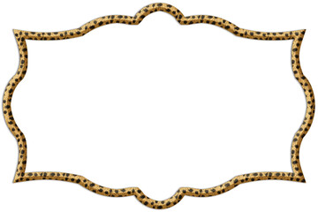 Decorative frame without background leopard fur