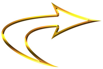 gold metallic 3D arrow