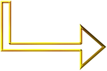 Obraz premium gold metallic 3D arrow