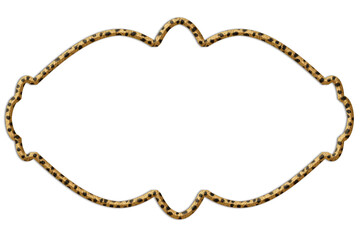 Fototapeta premium Decorative frame without background leopard fur