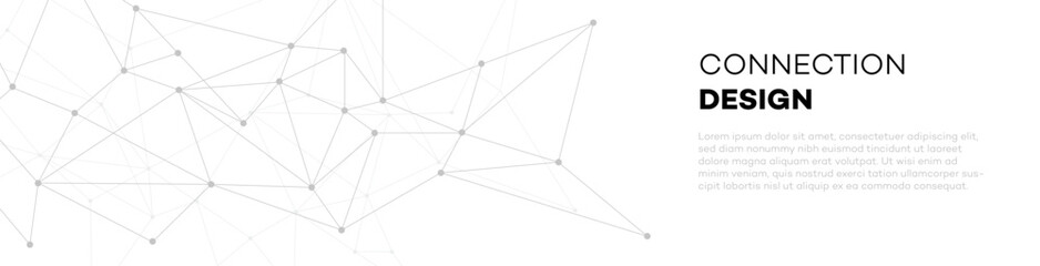 Abstract Network Connection Design Nodes, Lines, Geometric Pattern