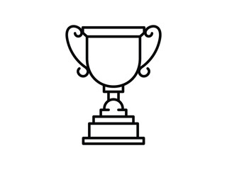 Victory Trophy Award Icon Vector Line Drawing