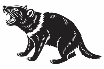 Obraz premium tasmanian devil sihouette black vector 