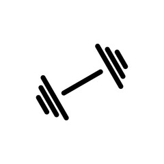 Simple black dumbbell icon, perfect for fitness, gym, and workout related content.