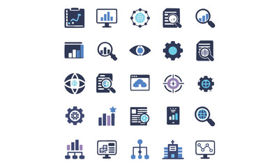 Data analytics thin line icon 