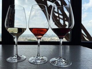 Wine Flight With Eiffel Tower View