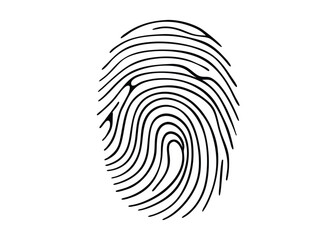 Abstract fingerprint scan line icon.

