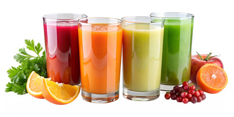 Fresh red juice with fruits and vegetables in a glass, a healthy organic cold drink